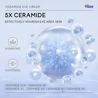 Ceramide Eye Cream, Under Eye Cream for Dark Circles & Puffiness, Reduce Wrinkles & Fine Lines, Tightens, Smoothes and Lift Eye Cream Treatment for Women, All Skin Types 0.53oz, 2 Pack