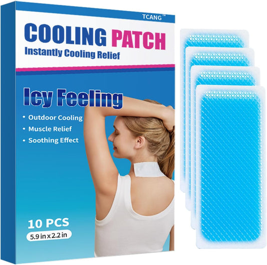 Instant Cooling Ice Packs for Outdoor Activities Summer Heat Relief - Large Disposable Cooling Patches for Neck Body, Camping Hiking Sports, Instant Temperature Drop 10 Pack