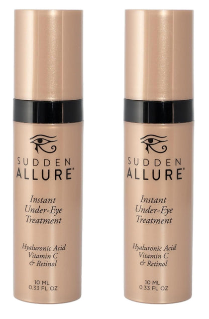 Sudden Allure Instant Under Eye Treatment Serum – Erase Under Eye Bags, Dark Circles, Wrinkles & Lift Sagging Eyes - Instantly Tighten & Firm - Reduce Eye Bags & Crows Feet | Made in USA (10 ml, 2pk)