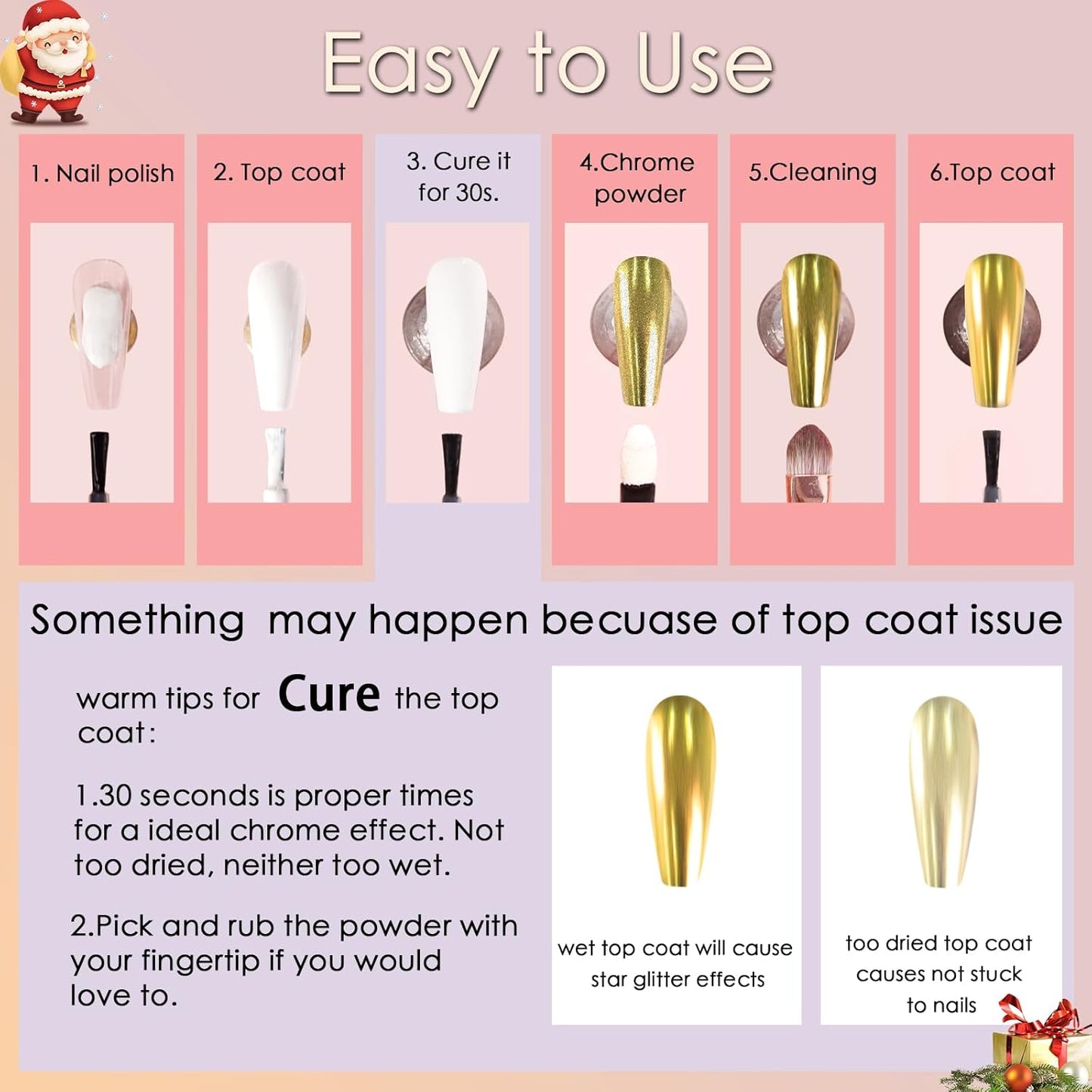 Allstarry Gold and Silver Chrome Nail Powder, 2 Colors Metallic Effect Mirror Gold Chrome Powder Pigment Shiny Holographic Manicure Pigment Siver Nail Fine Glitter Dust Kit for Nail Art