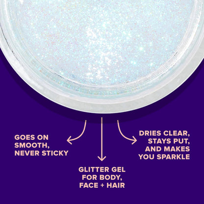 Unicorn Snot Face & Body BIO Glitter - Cosmetic-Grade Holographic Glitter Gel - Plant-Based Glitter Makeup for Festivals, Raves, Anime Cosplay - Safe for Face, Easy Application & Removal (Galaxy)