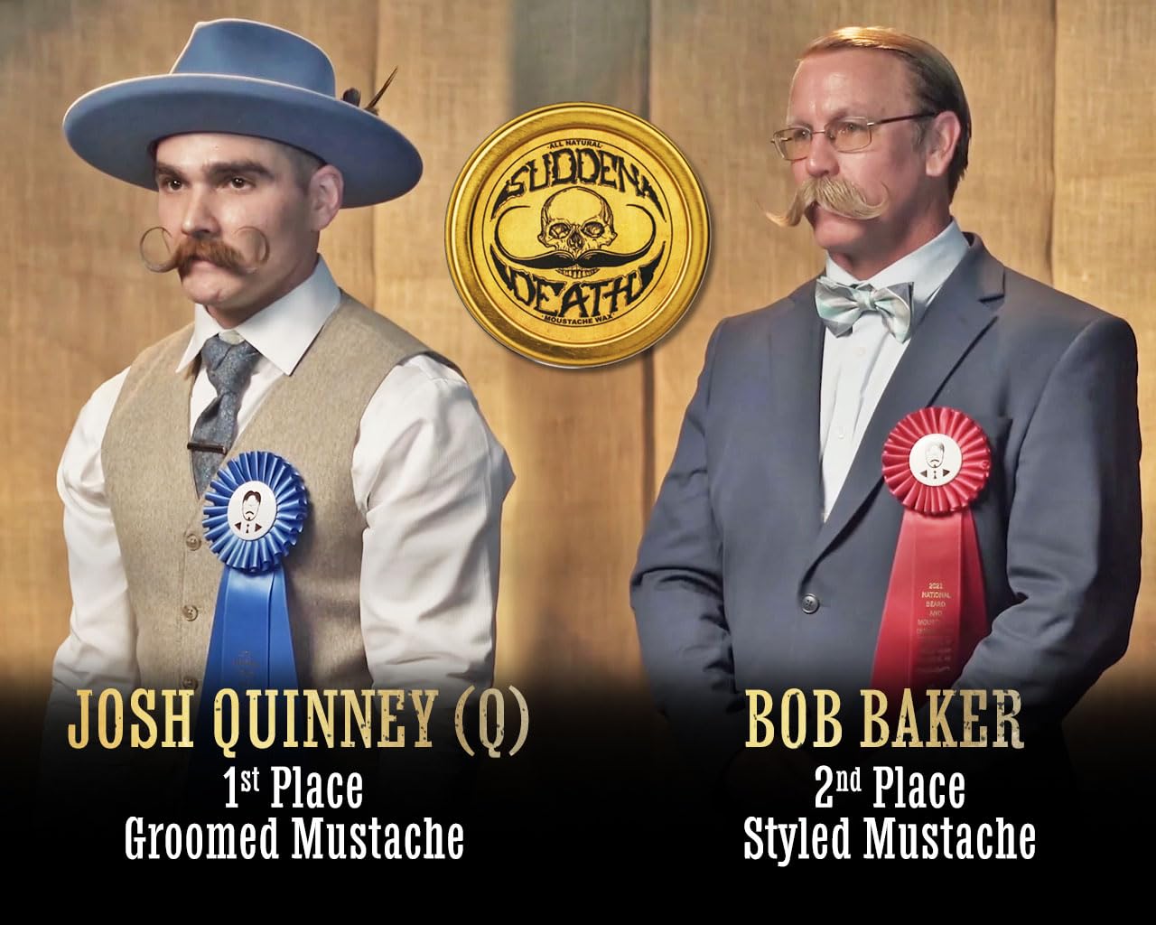 Mustache Wax Strong Hold Sudden Death 1 oz Tin & Platinum Death Grip Mustache Comb Mens Combo Kit - Grooming For Men Handlebar Moustache & Beard Wax Styling