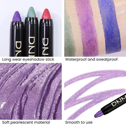 Kaely 2Pcs Cream Eyeshadow Sticks Set for Eyes Waterproof,Blue Shimmer & Purple Shimmer Matte Eye shadow Stick Pencil Pen Bulk sombras en crema para ojos 32+33