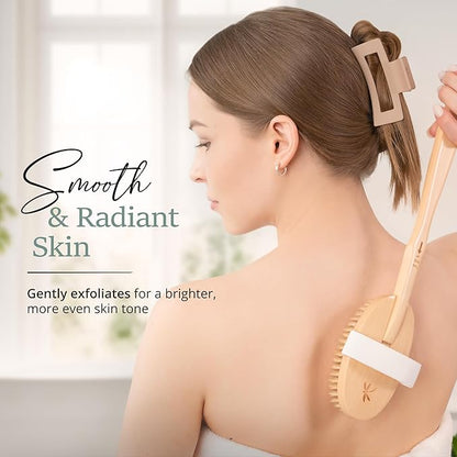 Premium dry brushing body brush