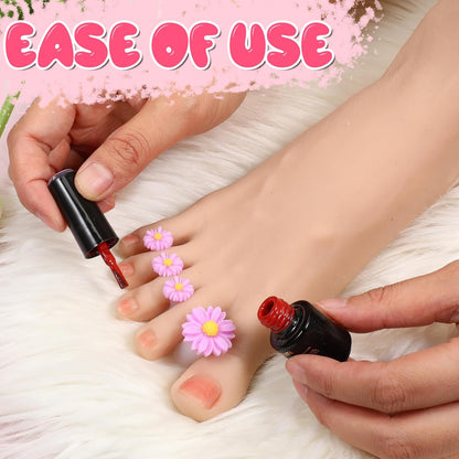 24 PCS Daisy Silicone Toe Separators Flower Toes Spacers Pedicures Silicone Toe Nail Separator Pedicure Toes Dividers for Women Pedicure Nails Salon Foot Spacers Nail Art Tools (Pink, Purple, White)