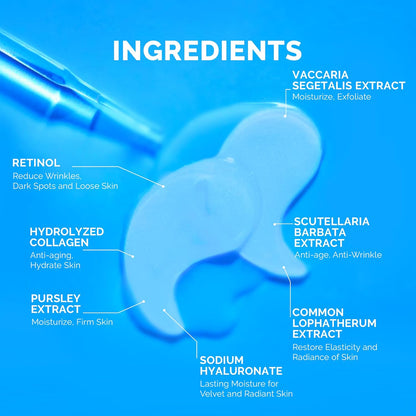 Under Eye Patches for Dark Circles: 30 Pairs Enaskin Naturals Retinol Collagen Eye Gels Mask - Reduce Wrinkles Puffy & Bags - Skin Treatment Pads - Anti Aging Moisturizer For Women (Blue)