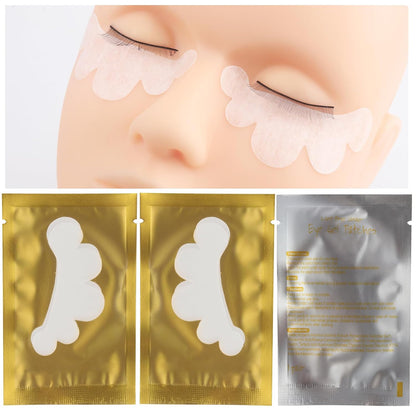 100 Pair Set Eye Gel Pads For Eyelash Extensions Lint Free Patches Beauty Tools (Gold)