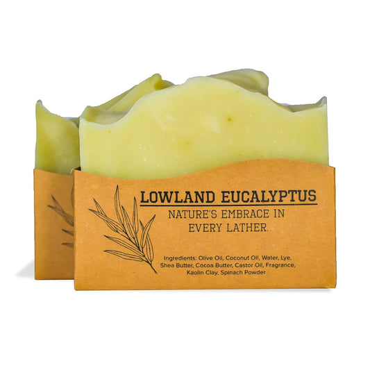 CompassSoap Lowland Eucalyptus | Natural Bar Soap for Men & Women | Body & Face Soap Bar for Women and Men | Minimalist & Gentle Lather | Natural Bath Soap, Paraben & Phthalate Free|5 oz Pack of 2