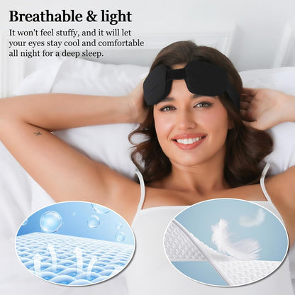 Sleep Mask for Side Sleeper Women Men, Eye Mask for Sleeping Light Blocking, Zero Eye Pressure 3D Sleeping, Black