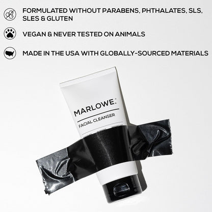 MARLOWE. Face Cleanser & Moisturizer Skin Care Duo, No. 121 Facial Cleanser 6 oz & No. 123 Facial Moisturizer 6 oz with Green Tea & Deep Sea Algae Extracts, Purifies, Hydrates, Refreshes & Soothes