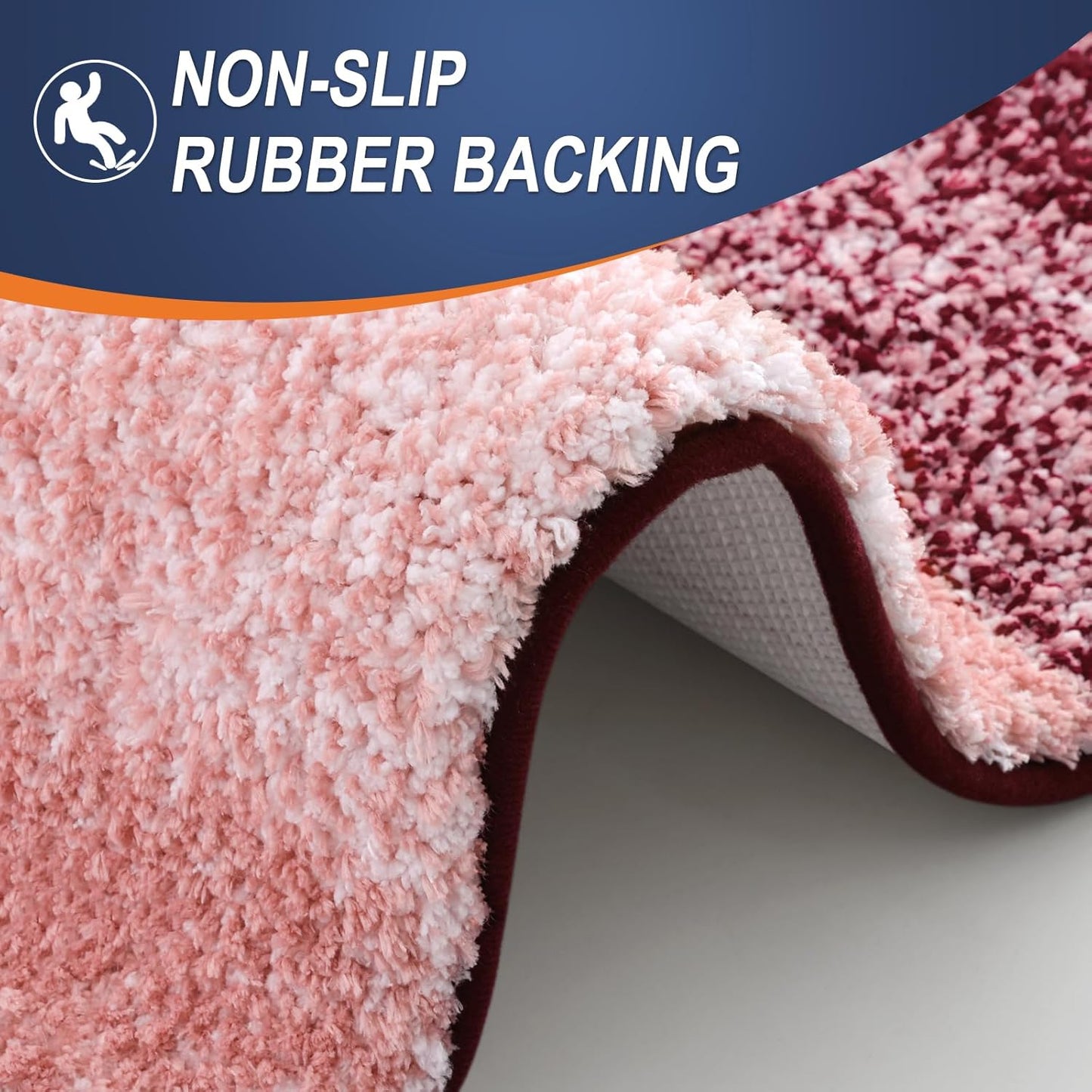 OLANLY Bathroom Runner Rugs 54x24, Extra Soft Absorbent Microfiber Bath Rugs, Rubber Backing, Quick Dry, Machine Washable Bath Mats for Bathroom Floor, Tub and Shower, Home Decor Accessories, Red