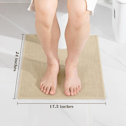 chakme Bathroom Rugs Mat U-Shaped 24x17, Ultra ThinNon Slip Bath Mat Small Quick Dry Absorbent Bath Matfor Bathroom Floor, (Light Beige, U-24"x17")