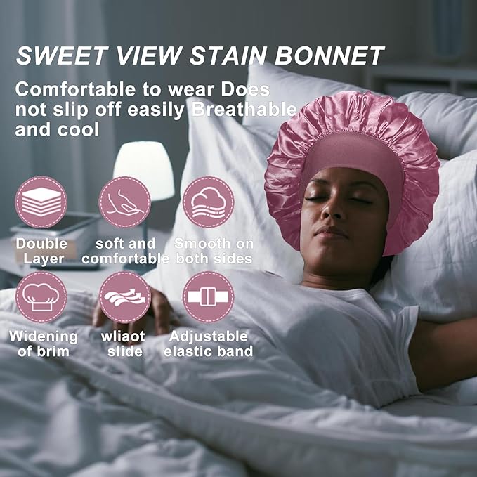 4pcs silk bonnet for sleeping,hair