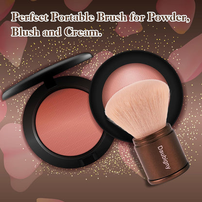 Retractable Kabuki Makeup Brush,Daubigny Powder Brushes Foundation Travel Foundation Brush for Blush Bronzer & Powder (Champagne)