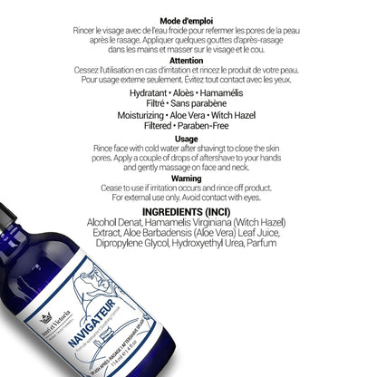 Aftershave Splash For Men l Navigateur Fragrance l Canadian Made by A Skilled Artisan l Moisturizes & Soothes the Skin | 114 ml (4 oz)