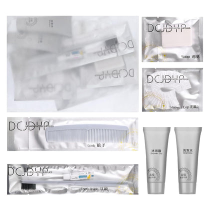 Hygiene Kit, Hygiene Kit Bulk, Travel Hygiene Kit With Toothbrush, Toothpaste, Comb, Shampoo, Shower Gel, Shower Cap And Soap, Individually Packed, Suitable For Hotel, Home, Travel (12 sets)