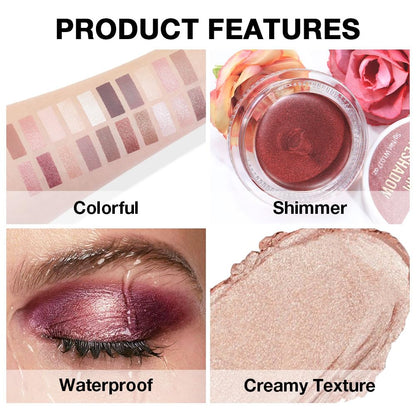 Kaely Single Cream Eyeshadow Pot, Sand Shimmer Eye Shadow for Older Women High Pigmented Waterproof, Natural Eyeshadow Palette Makeup Brightener, sombras en crema para ojos, Blendable, 25