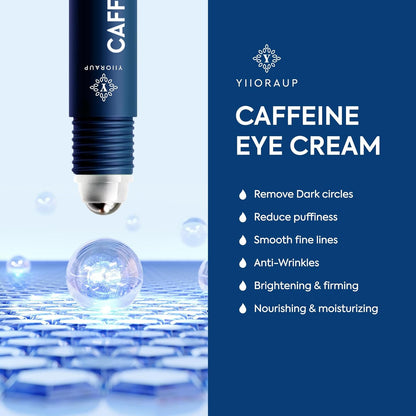 Eye Roller for Bags for Men: Men’s Caffeine Under Eye Cream for Puffy Eyes and Dark Circles Treatment – Cooling Stick Depuffer for Puffiness Reducer 0.45 fl. Oz.