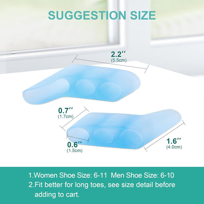 Welnove Gel Pinky Toe Separators - 8 Pack Pinky Toe Spacers, Bunion Cushions Pads for Women＆Men, Silicone Little Toe Protectors for Preventing Rubbing & Relieve Pressure(Blue)
