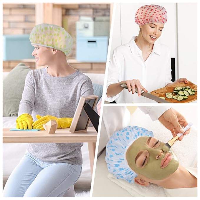 6 pcs shower caps, waterproof