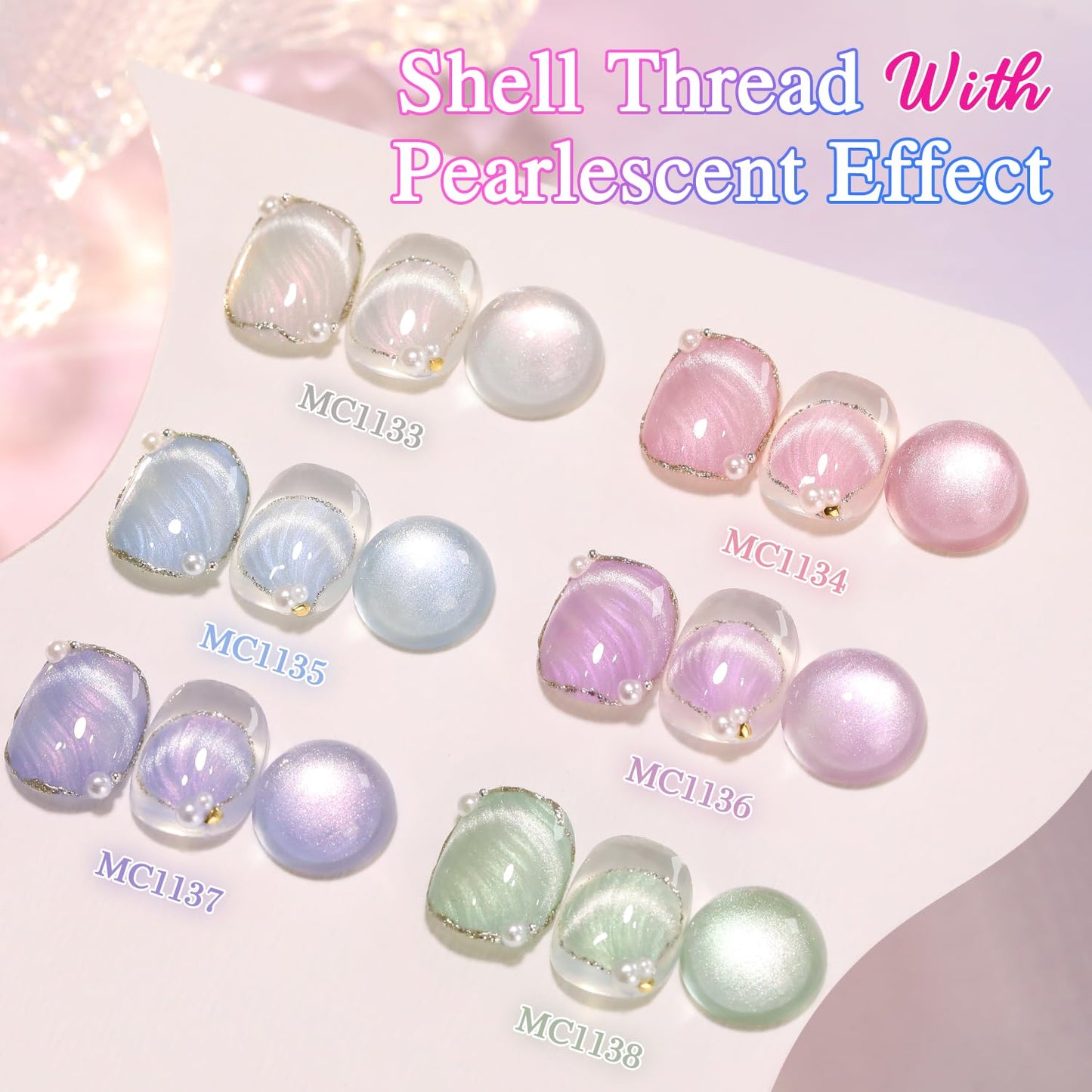 Double Rhythm 15ML Ice Glass Cat Eye Gel Polish with Magnet Holographic Glitter Shimmer Translucent Sheer Color Salon Soak Off Magnetic Nail at Home (Mermaid Pink-MC1134)