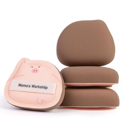 Sleepy Pig Puffs, Makeup Sponges Set, Dry&Wet Dual-Use Foundation Sponge - Hydrophilic Polyurethane, Expands 1.3x When Wet for Cream Foundation/Liquid Blush/Highlighter,2pcs Puffs & Storage Case