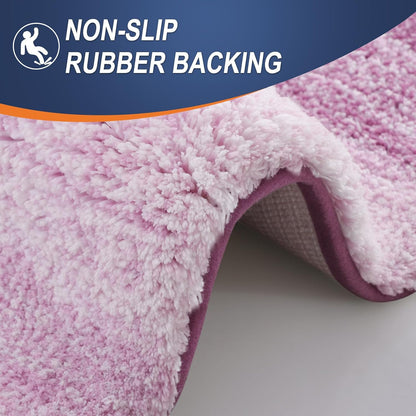OLANLY Bathroom Runner Rugs 47x24, Extra Soft Absorbent Microfiber Bath Rugs, Rubber Backing, Quick Dry, Washable Bath Mats for Bathroom Floor, Tub and Shower, Home Decor Accessories, Pinkish-Purple