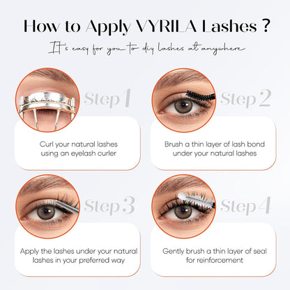 Lash Clusters-VYRILA 0.07mm Wispy Eyelashes C Curl Eyelash Clusters 8-14mix Individual Lashes Extension DIY at Home (S03+S05 138pcs-8-14mix)