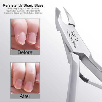UM Supplies Cuticle Trimmer | Hangnail Remover | Extremely Sharp | Professional Cuticle Nippers | Stainless Steel | Cuticle clippers | Pedicure Manicure Tool I Jaw 14 (5mm)