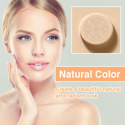 2Pcs Mushroom Head Air Cushion CC Cream, Long Lasting Oil Control BB Cream for All Skin Types, Moisturizing Foundation Face Makeup Set with Foundation Brush （#Natural）