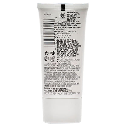 COVERGIRL - Clean Matte BB Cream, Oil-Free, Long-Lasting, Sensitive Skin, Lightweight, 100% Cruelty-Free