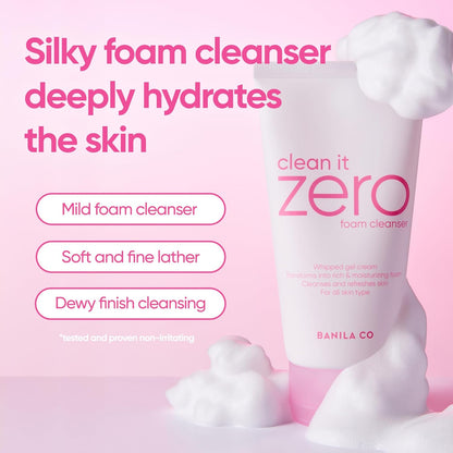 BANILA CO NEW Clean It Zero Foam Cleanser | All Skin Types | Creamy Foam Cleansing with Natural Herbs (150ml / 5.07 fl.oz)