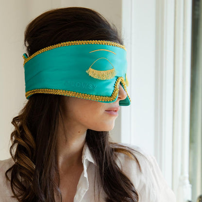 DROWSY Breakfast at Drowsy Silk Sleep Mask – 100% Pure Mulberry Silk, Total Blackout, Ultra-Soft & Skin Hydrating for Beauty Sleep, Fully Adjustable
