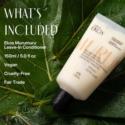 natura Ekos Murumuru Anti-Damage Leave-In 5 fl oz (150ml) - Reconstructs Hair Fiber, Reduces Frizz, Detangles, and Repairs Split Ends, Vegan, Not Tested On Animals, Unisex, For Frizzy Hair