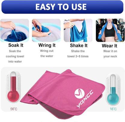 YQXCC Cooling Towels | 4 Pack 40"x12" | Cool for Neck | Microfiber Soft Breathable Chilly | for Sports, Yoga, Golf, Gym, Camping, Running, Workout & More Activities