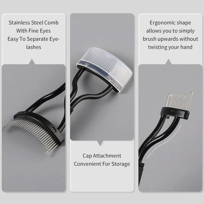 Eyelash Comb Eyebrow Brush DUcare Eyelash Separator Mascara Applicator Eyelash Definer With Comb Cover Arc Designed Cosmetic Brushes Tool Black
