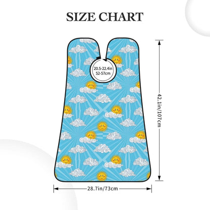 Adjustable Non-Stick Beard Apron, Hair Catcher Cape for Shaving Grooming, Waterproof with Suction Cups Men, Hippie Boho Style Sun Art Shave Bib