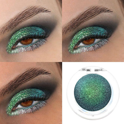 evpct Forest Green Shimmer Chameleon Eyeshadow Makeup Palette, Glitter Metallic Duochrome Duo Chrome Multichrome Festival Single Eye Shadow Palette Makeup for Older Women, Face Loose Glitter Eyeshadow