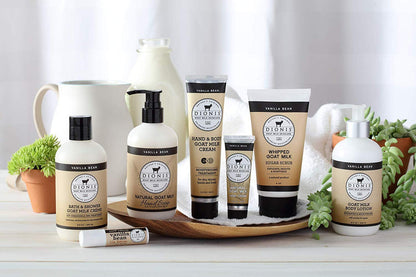 Dionis Goat Milk Hand Cream and Lip Balm 3 Piece Gift Set (Vanilla Bean, 3 Piece)