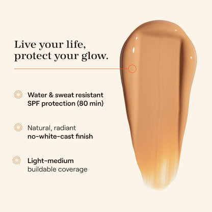 Live Tinted Hueguard Skin Tint SPF 50 - Tinted Mineral Sunscreen with Light-Medium Buildable Coverage With a Hydrating and Radiant Finish - Water and Sweat Resistant, 1.35 fl oz - Shade 08