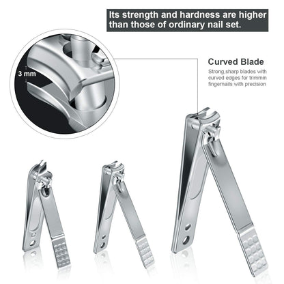 Manicure Set Professional Nail Clippers Kit Pedicure Care Tools- Stainless Steel Women Grooming Kit 12Pcs for Travel or Home (Gold)