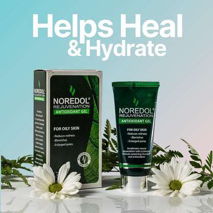 Rejuvenation Antioxidant Gel – Hydrating Gel Face Moisturizer for Women, Men, Clear, Non-Greasy, Fragrance Free, Mattifying Moisturizer for Oily Skin 1 oz.