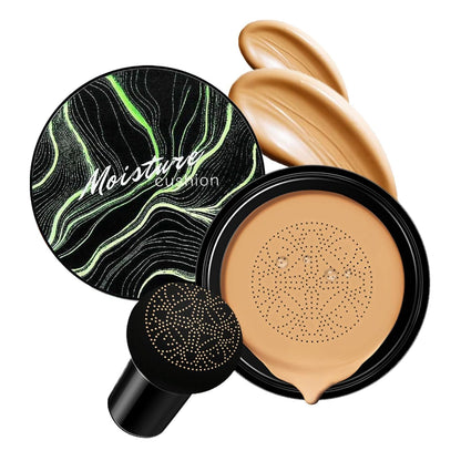 Mushroom Head Air Cushion CC Cream - BB Cream Face Makeup for Mature Skin, Moisturizing Cover Balm Foundation & Long-Lasting Color Correcting Concealer, Even Skin Tone for All Skin Types (Buff Beige)