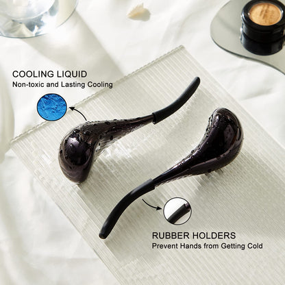 Cryo Sticks for Face, Ice Globes Cryo Globes for Facials, Esthetician Supplies Gifts, Unbreakable Stainless Steel Ice Roller Cooling Spa Balls with Storage Case