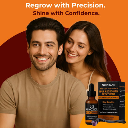 Minoxidil for Men 5% Topical Solution – Beard & Hair Regrowth Treatment, Extra Strength Hair Loss Formula for Thicker, Fuller Hair, Hair Growth Serum for Men