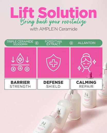 AMPLE:N Ceramide Shot Ampoule – Anti Aging and Hydrating Serum with Ceramide for Deep Moisturization – For Dry & Rough Skin to Reduces Wrinkles & Repairs Skin, 1.01 fl.oz.