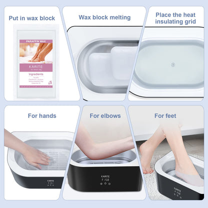 KARITE Paraffin Wax Refills, 10 Pack Beads Blocks for Bath, Machine Refills for Hand Feet Dry Skin - Deep Moisturizing, Hydration and Nourishment (Unscented)