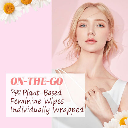 Feminine Wipes Individually Wrapped, Flushable Wipes Travel,Travel Wipes for Women,Feminine Care Wet Wipes Travel Size Vaginal Wipes for Adult, Girl and Homeless 60