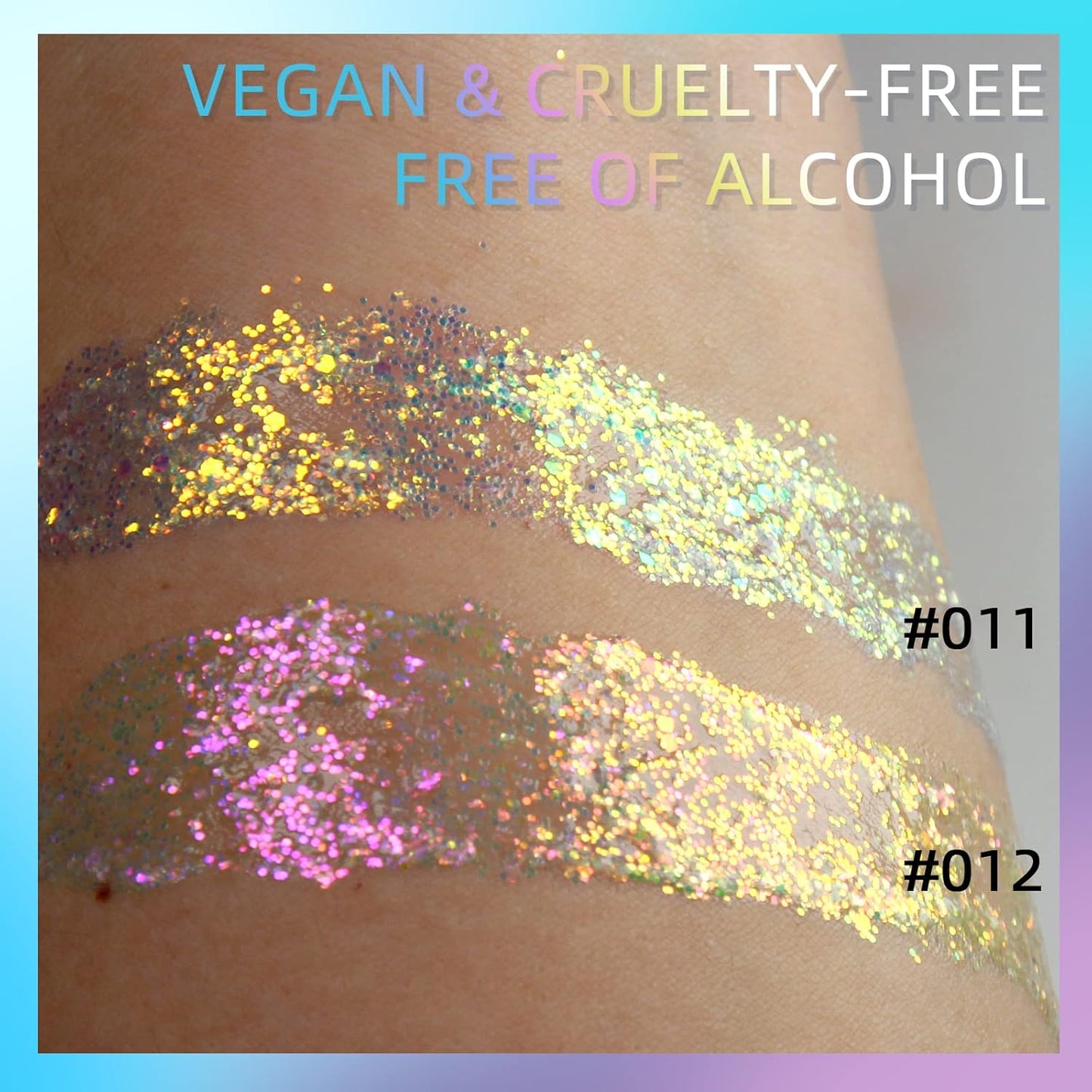 DAGEDA Body Glitter Gel, Holographic Face Glitters Body Gel Shimmer Liquid Eyeshadow, Color Changing Glitter for Face Hair Nails, Glitter Under Light Festival Glitter Makeup 1.7oz (Sparkling Pink)