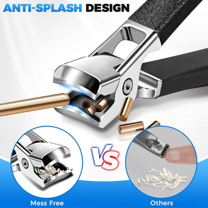 2025 Toenail Clippers for Thick Toenails for Seniors, Large Angled Toe Nail Clippers for Thick Nails for Men, Heavy Duty Professional Ingrown Toenail Clippers Long Handle Nail Clippers with Catcher